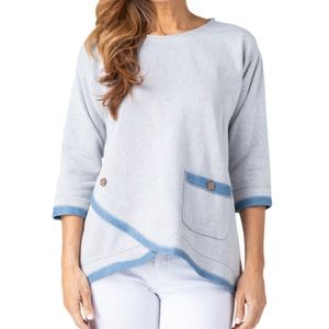 Multiples Asymmetrical solid fleece top NWT
J